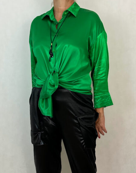 Zielona koszula satynowa YESIL