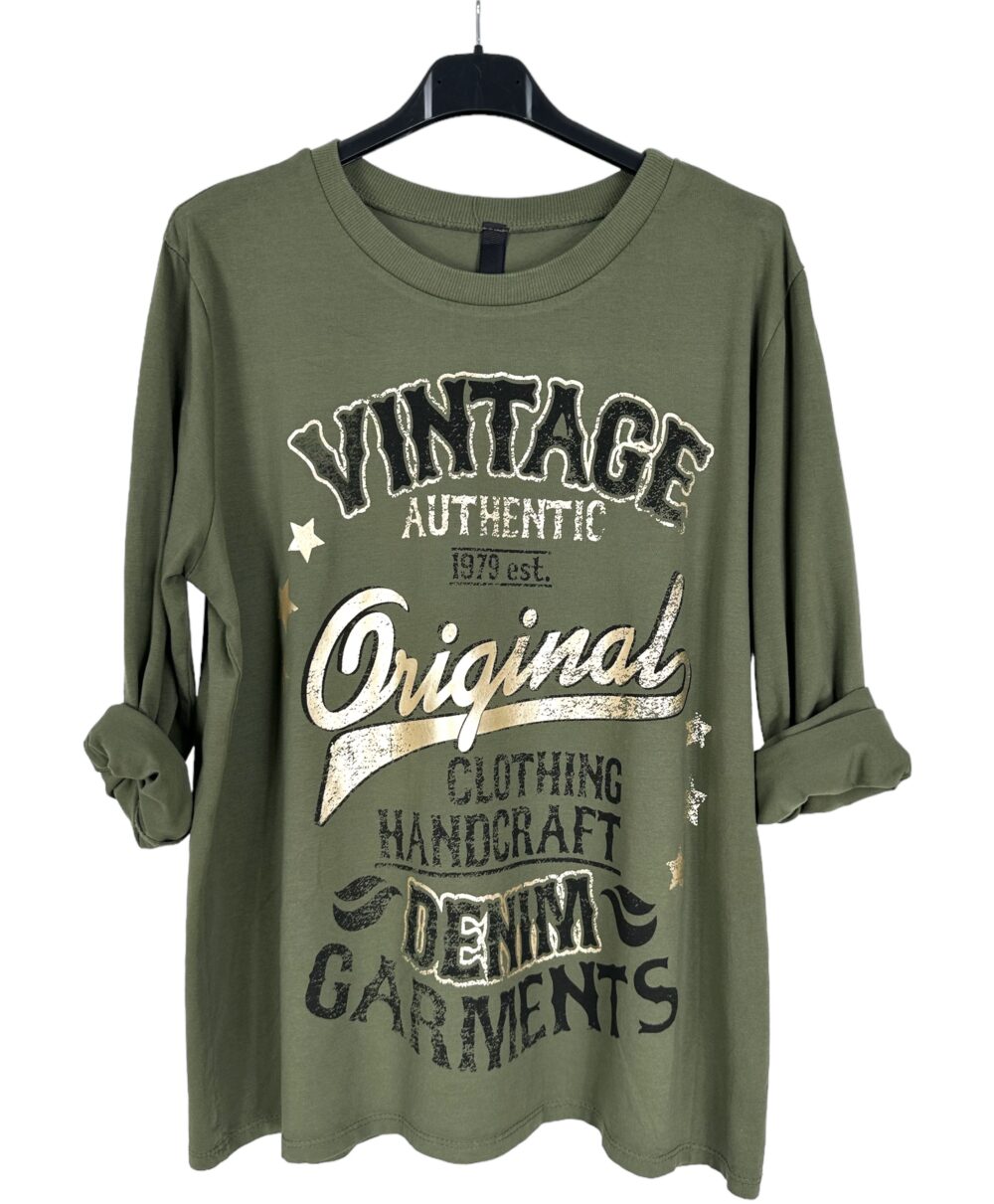 Bluzka longsleeve DORA MILITARE - obrazek 2