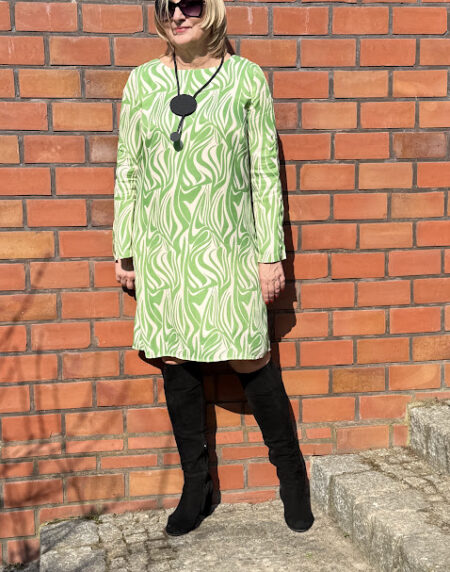 Sukienka PRIMAVERA KREMOWO ZIELONA