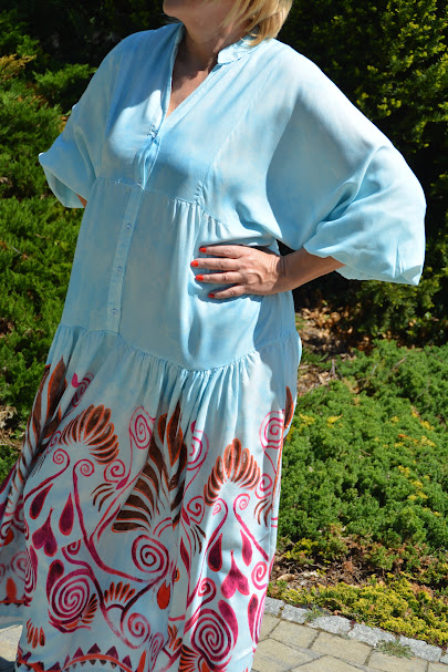 Długa sukienka LUKRECJA BŁĘKITNA