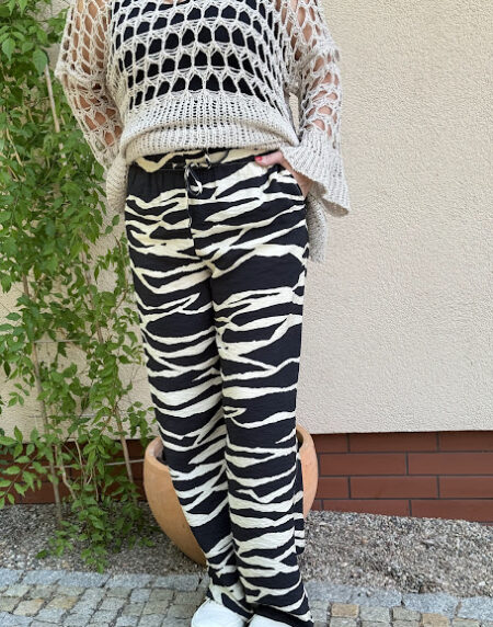 Spodnie TERRA CZARNO BEŻOWE