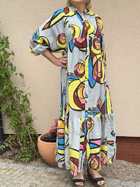 Sukienka długa GRETA KOLOROWA